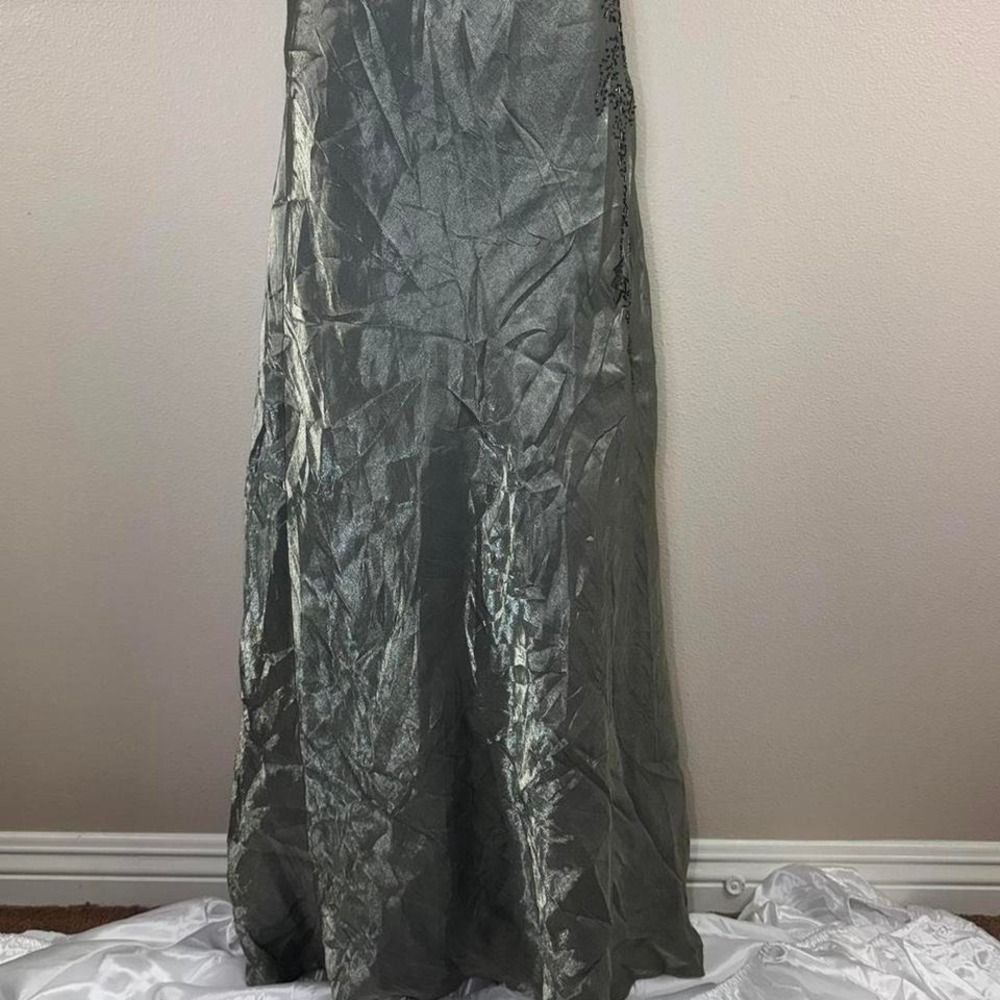 Y2K vintage sage green metallic maxi dress - Picture 4 of 7